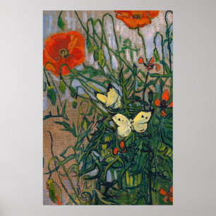 Poster Vincent van Gogh - Butterflies and Poppies
