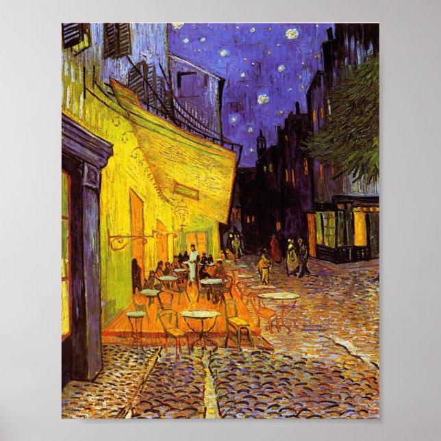 Poster Vincent Van Gogh Café Terrasse Au Night Fine Art (Devant)