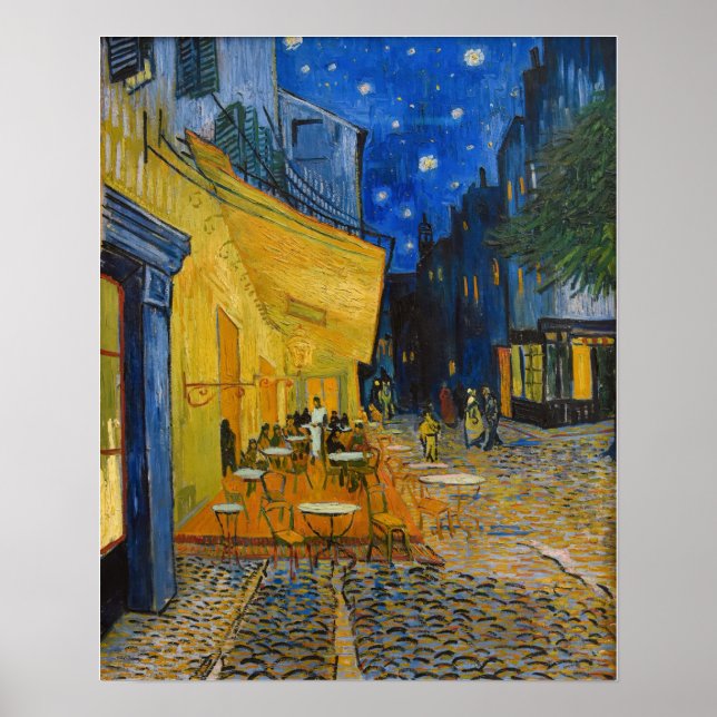 Poster Vincent van Gogh - Café Terrasse en soirée (Devant)