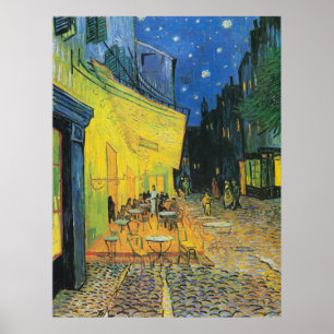 Poster Vincent van Gogh Café Terrasse en soirée
