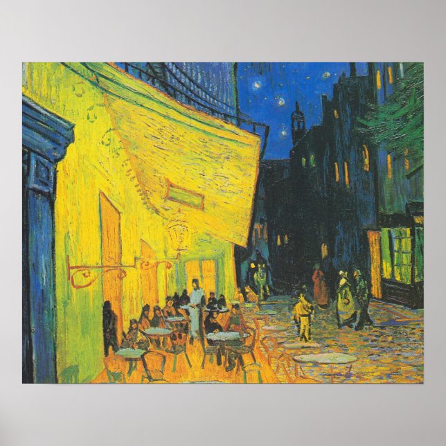 Poster Vincent Van Gogh Café Terrasse en soirée (Devant)