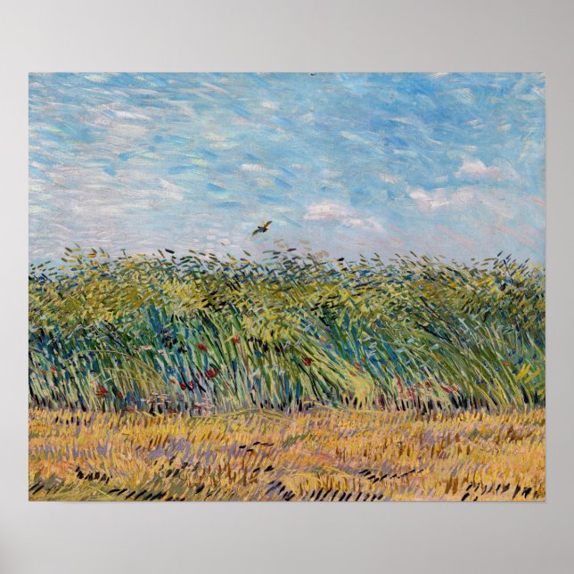 Poster Vincent van Gogh - Champ de blé avec une lark (Devant)