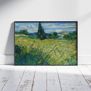 Poster Vincent Van Gogh, champ de blé vert avec Cypress