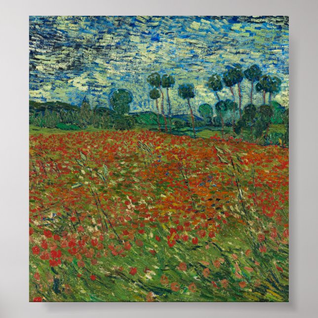 Poster Vincent van Gogh - Champ de pavot (Devant)