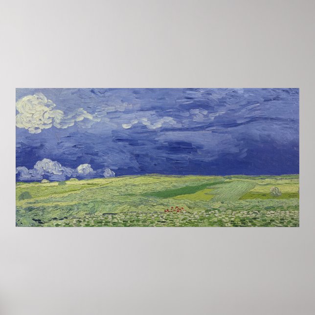 Poster Vincent van Gogh | Champs de roues sous Thunderclo (Devant)