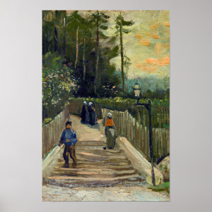 Poster Vincent van Gogh - Chemin en pente à Montmartre