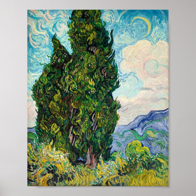 Poster Vincent Van Gogh Cypress Art (Devant)
