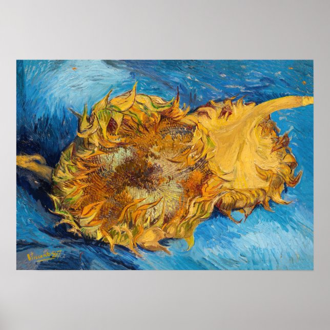 Poster Vincent van Gogh - Deux tournesols coupés (Devant)