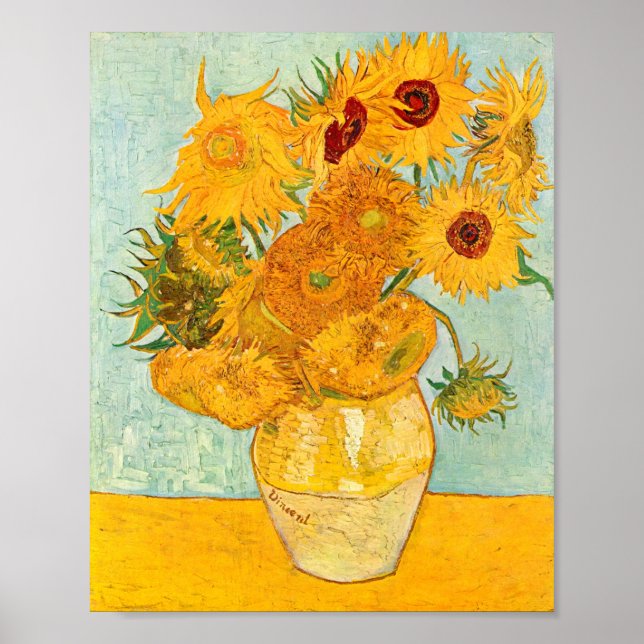 Poster Vincent Van Gogh Douze tournesols dans un vase Art (Devant)