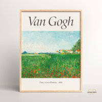 Vincent van Gogh Field avec des pavots Art Imprime