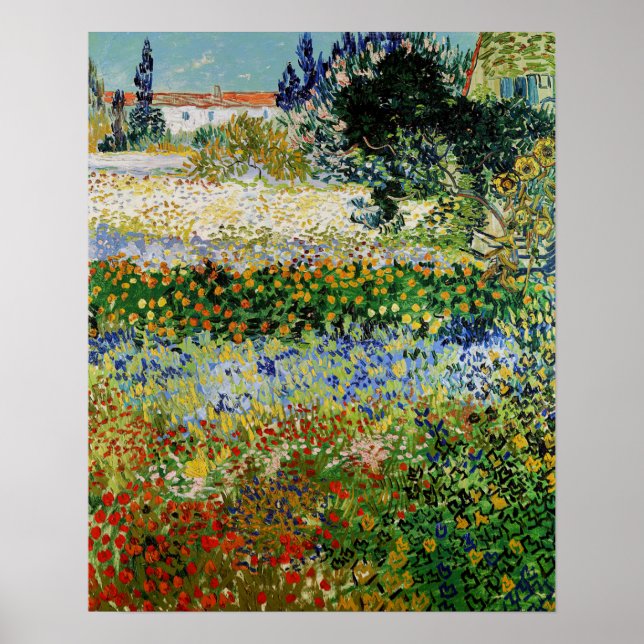 Poster Vincent van Gogh - Flower Garden (Devant)