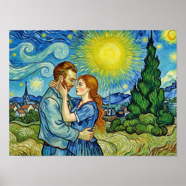 Poster Vincent Van Gogh in love -- WONKY ART (Devant)