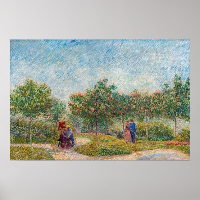 Poster Vincent van Gogh - Jardin à Montmarte avec les ama (Devant)