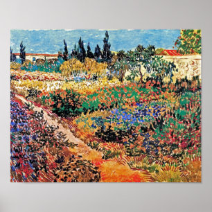Poster Vincent Van Gogh - Jardin fleuri avec chemin