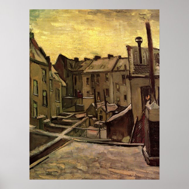 Poster Vincent van Gogh, Jardins de vieilles maisons, Anv (Devant)