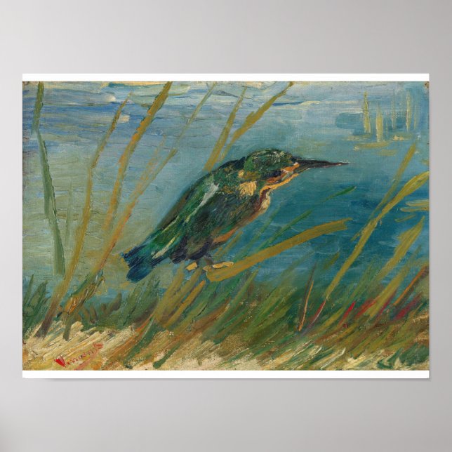 Poster Vincent Van Gogh - Kingfisher au bord de l'eau (Devant)