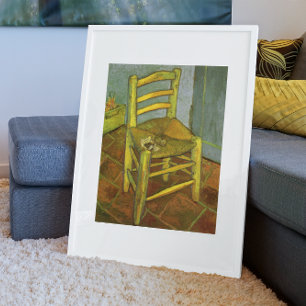 Poster Vincent van Gogh - La chaise de Vincent avec son t