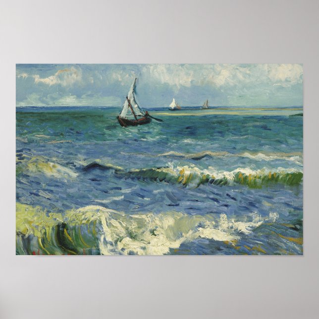Poster Vincent van Gogh - La mer près des Saintes (Devant)