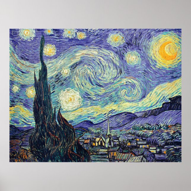 Poster Vincent Van Gogh La Nuit étoilée (Devant)