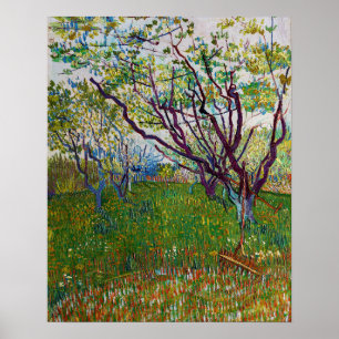 Poster Vincent van Gogh - Le verger en fleurs