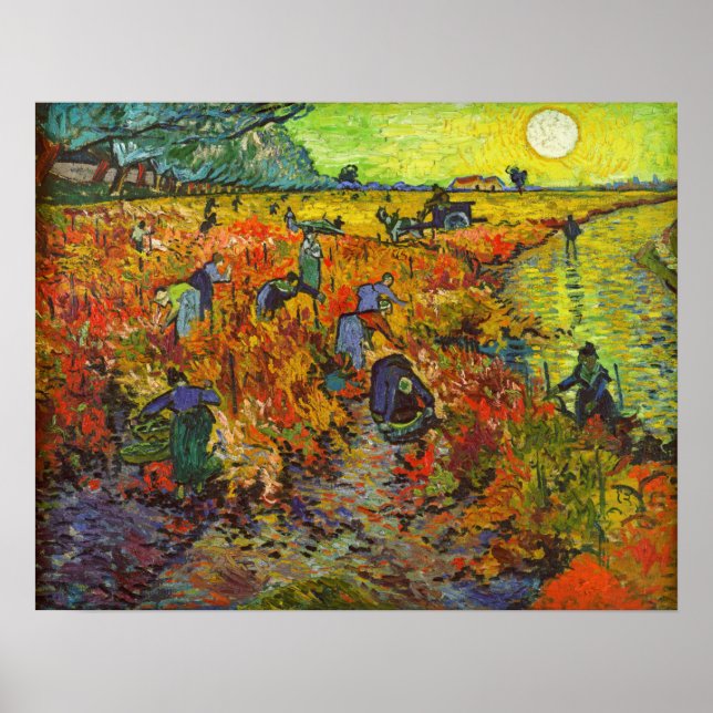 Poster Vincent van Gogh - Le vignoble rouge (Devant)