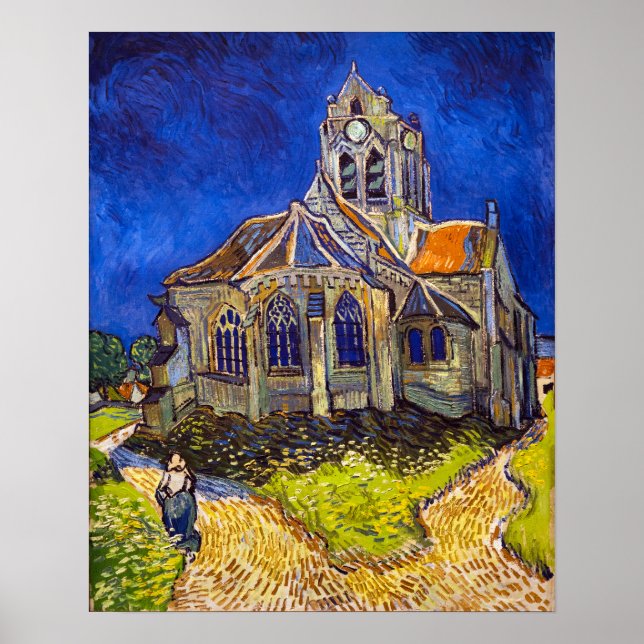 Poster Vincent van Gogh - L'église d'Auvers (Devant)