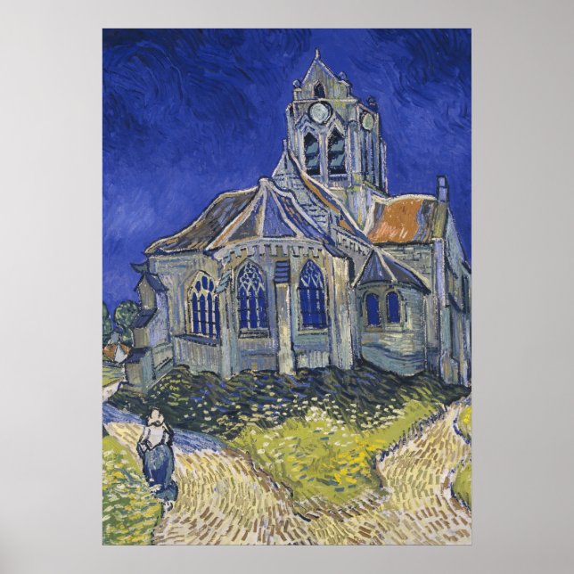 Poster VINCENT VAN GOGH - L'église d'Auvers 1890 (Devant)