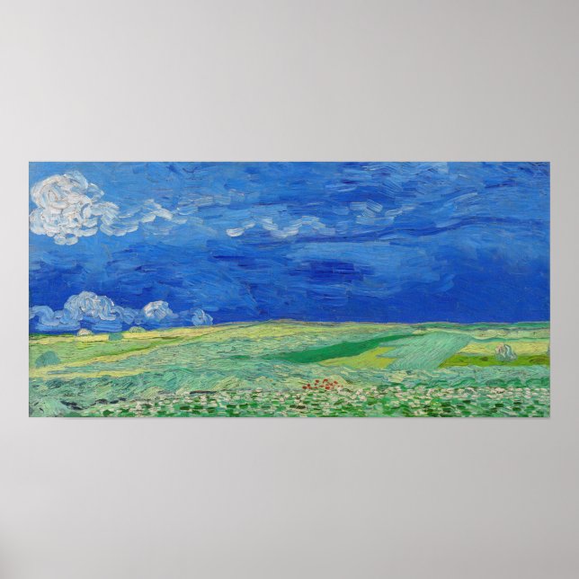 Poster Vincent van Gogh - Les champs de roues sous Thunde (Devant)