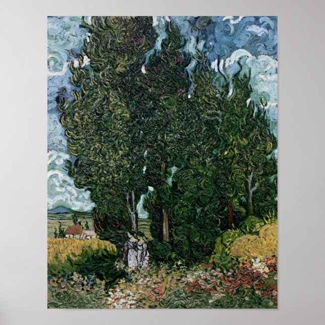 Poster Vincent van Gogh | Les cyprès, c.1889-90 (Devant)