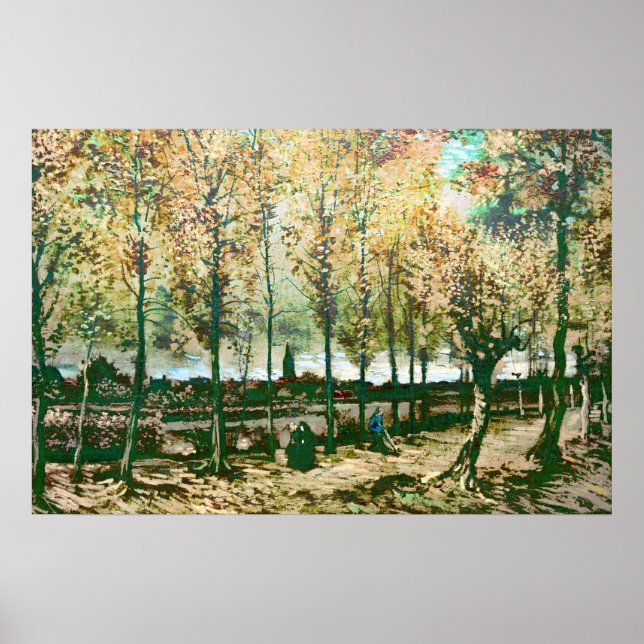 Poster Vincent Van Gogh - Les peupliers à Nuenen (Devant)