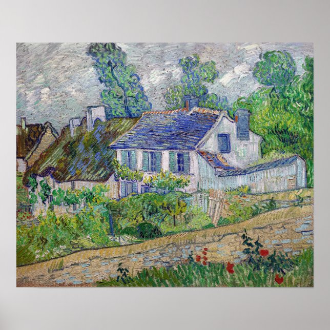 Poster Vincent van Gogh - Maisons à Auvers (Devant)