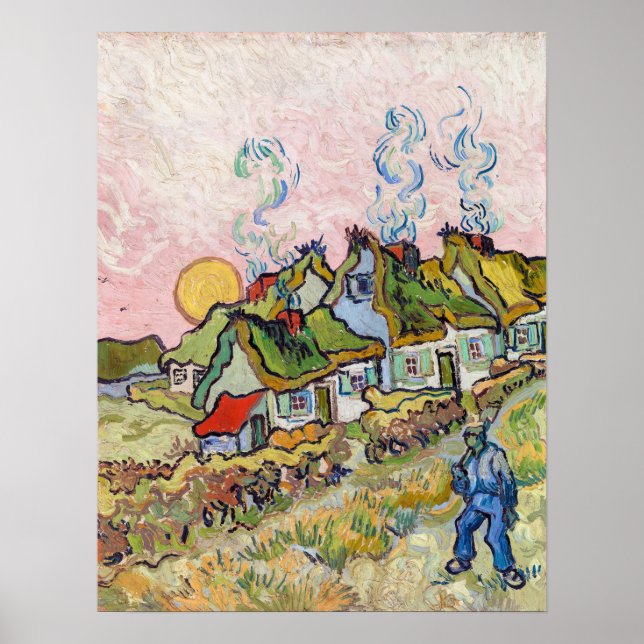 Poster Vincent van Gogh - Maisons et figure (Devant)