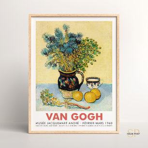 Poster Vincent van Gogh Majolica avec art Fleur sauvage