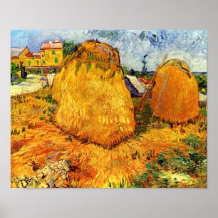 Poster Vincent Van Gogh - Meules de foin en Provence Beau