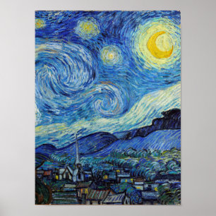 Poster Vincent Van Gogh Nuit d'art Vintage
