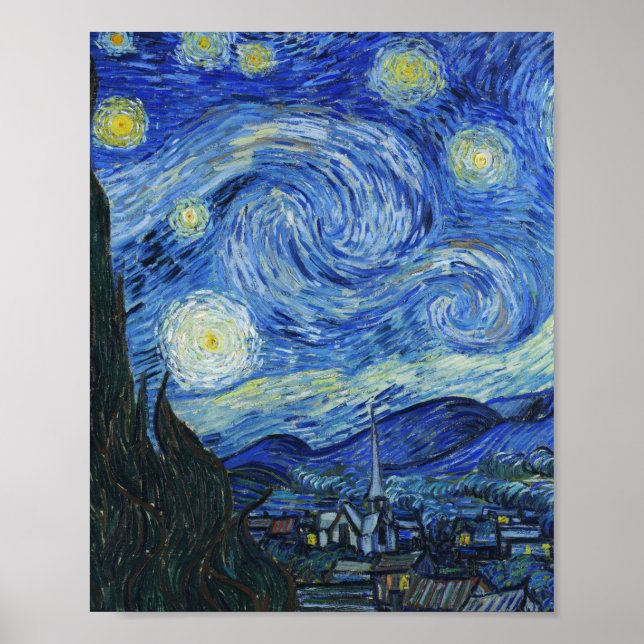 Poster Vincent Van Gogh - Nuit étoilée (Devant)