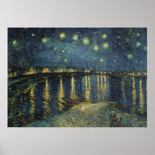 Poster Vincent van Gogh   Nuit étoilée sur le Rhône
