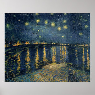 Poster Vincent van Gogh Nuit étoilée sur le Rhône