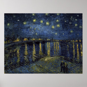 Poster Vincent van Gogh Nuit étoilée sur le Rhône