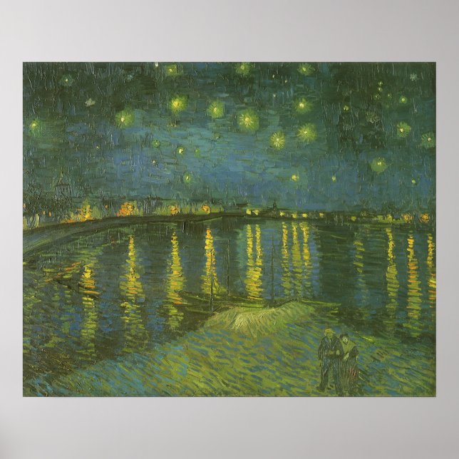 Poster Vincent van Gogh - Nuit étoilée sur le Rhône (Devant)