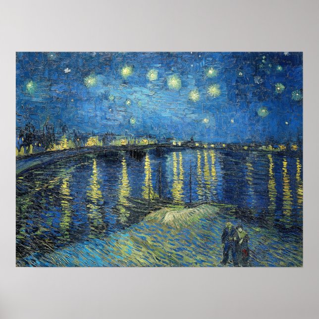 Poster Vincent Van Gogh Nuit Sur Le Rhône 1888 (Devant)