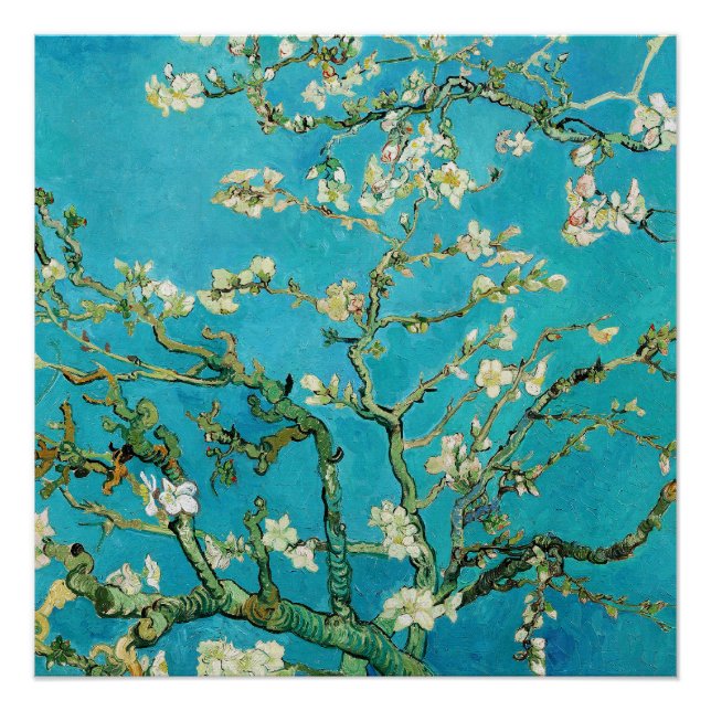 Poster Vincent Van Gogh painting Almond Blossoms (Devant)