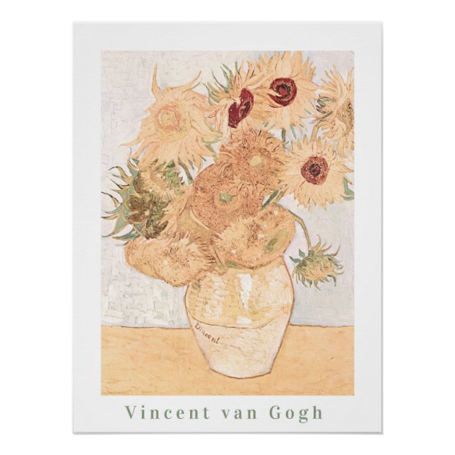 Poster Vincent Van Gogh Pastel Tournesol Imprimer (Devant)