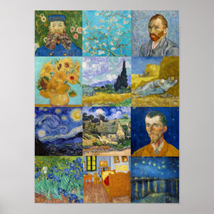 Poster Vincent Van Gogh - Patchwork de chefs-d'œuvre
