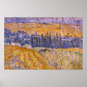 Poster Vincent van Gogh - Paysage à Auvers sous la pluie