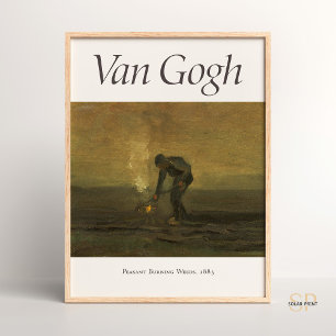 Poster Vincent van Gogh Peasant Burning Weeds Art
