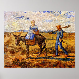 Poster Vincent Van Gogh - Peasant Couple Going To Work