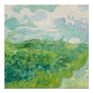 Poster Vincent Van Gogh peinture Champ de blé vert
