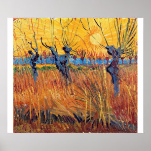 Poster Vincent Van Gogh - Pollard Willows and Setting Sun