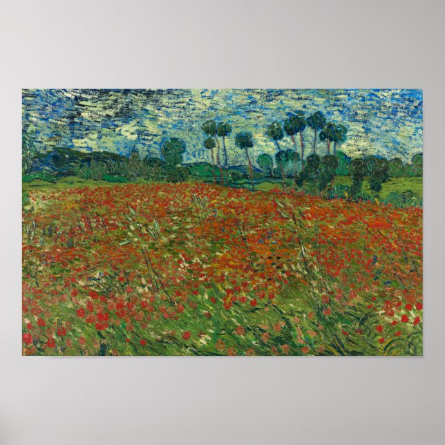 Poster Vincent van Gogh - Poppy Field (Devant)